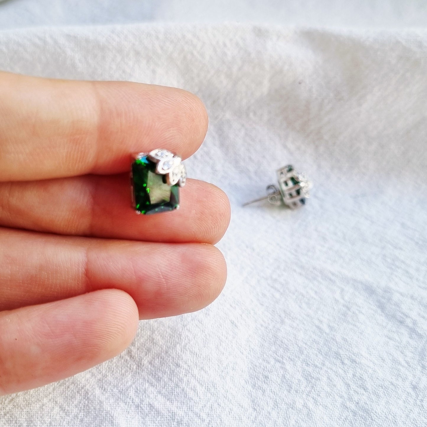 Green beary - Earrings
