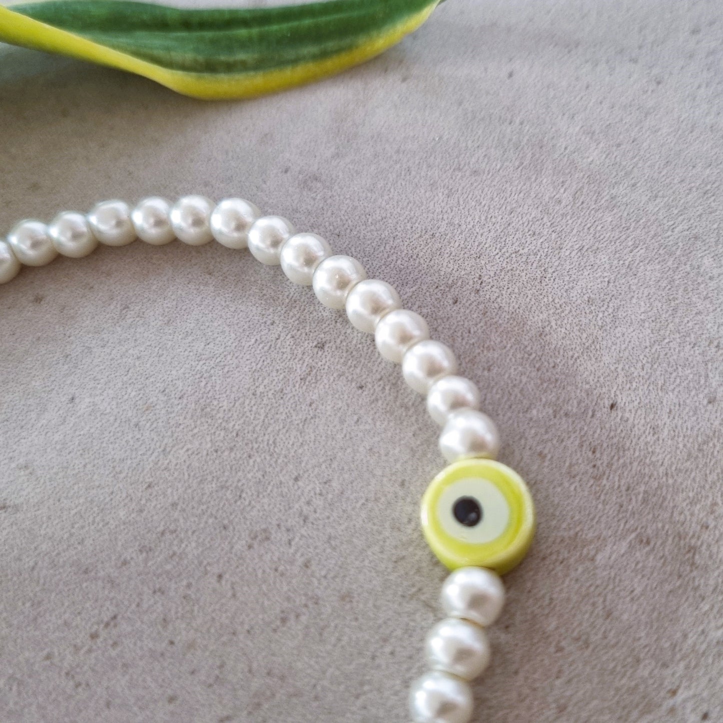 Evil-eye pearly bracelets