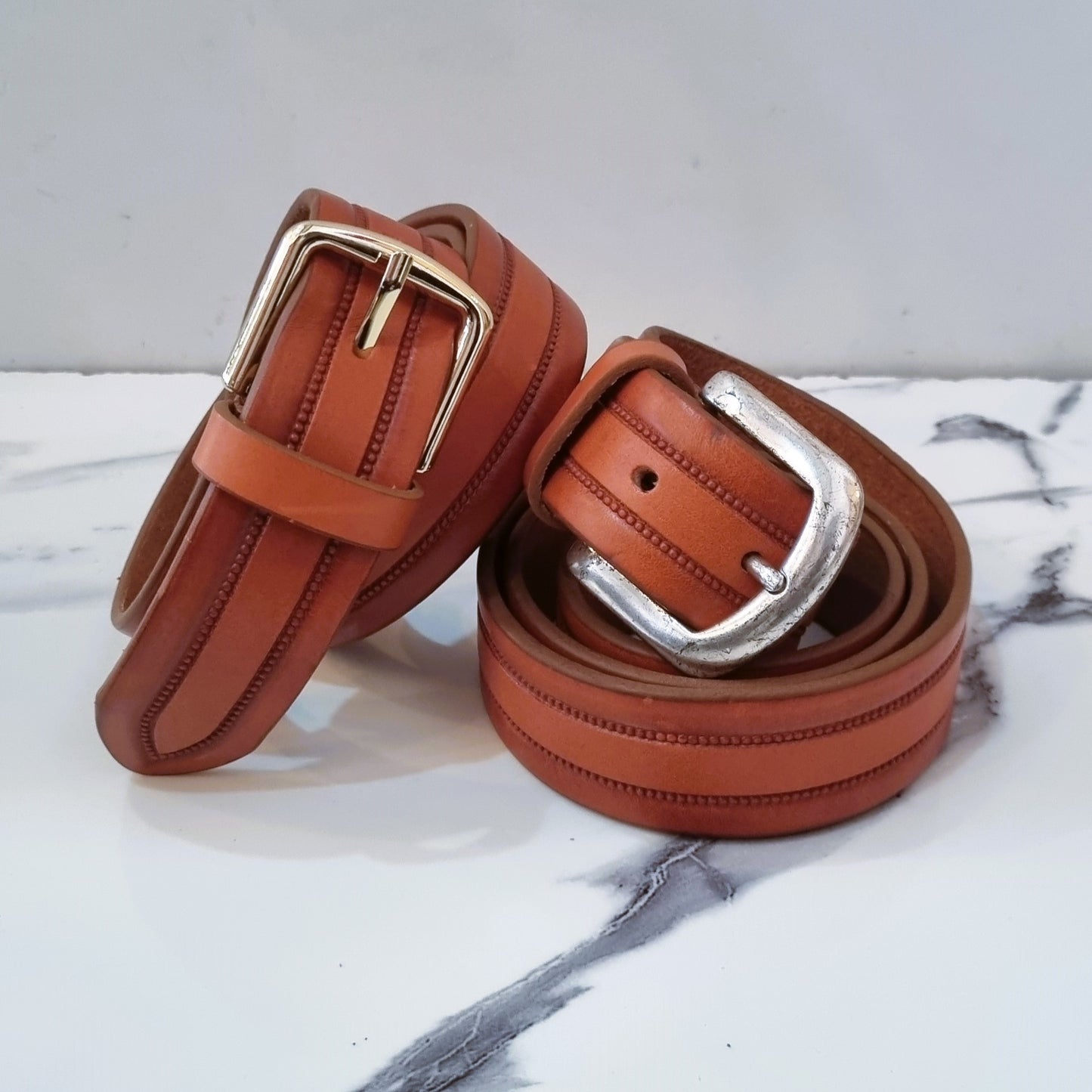 Leather belt - Lines