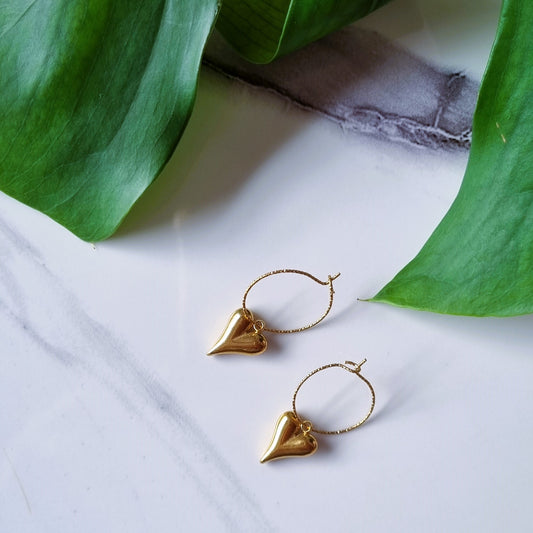 Gold hearts earrings