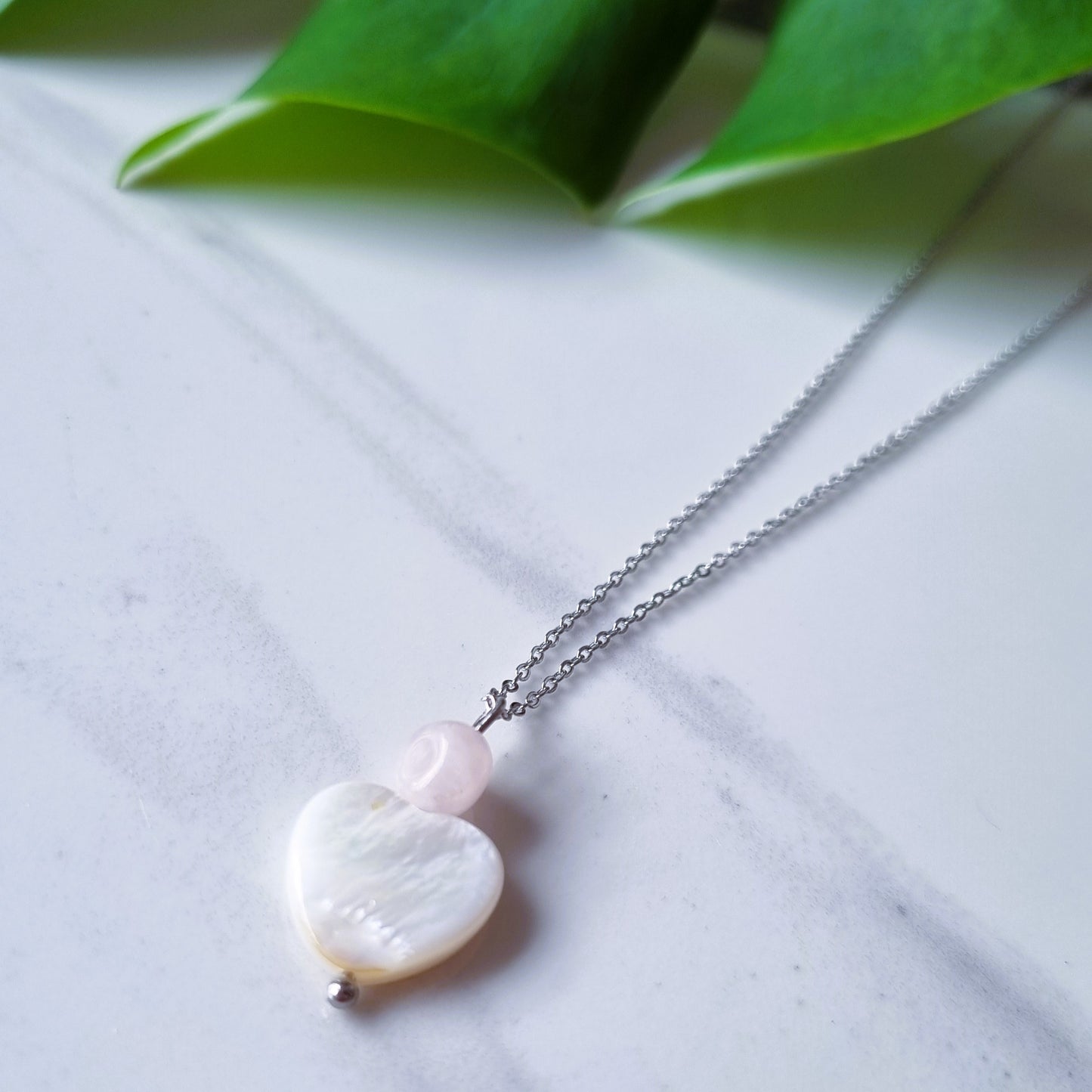 White heart necklace