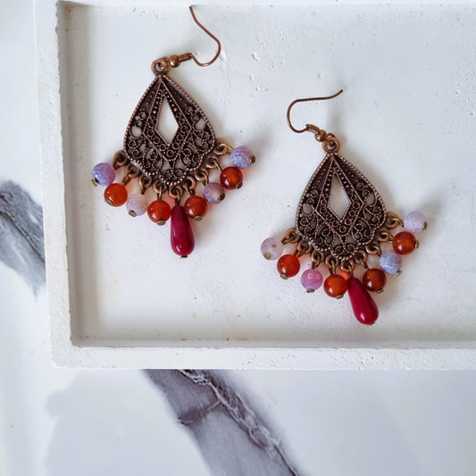 Boho bronze earrings
