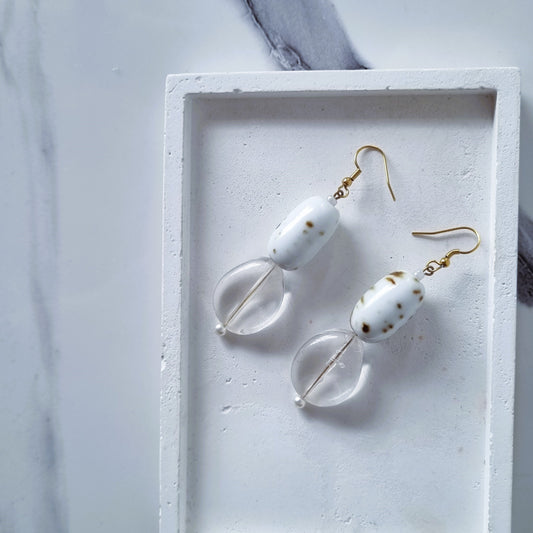 White long earrings