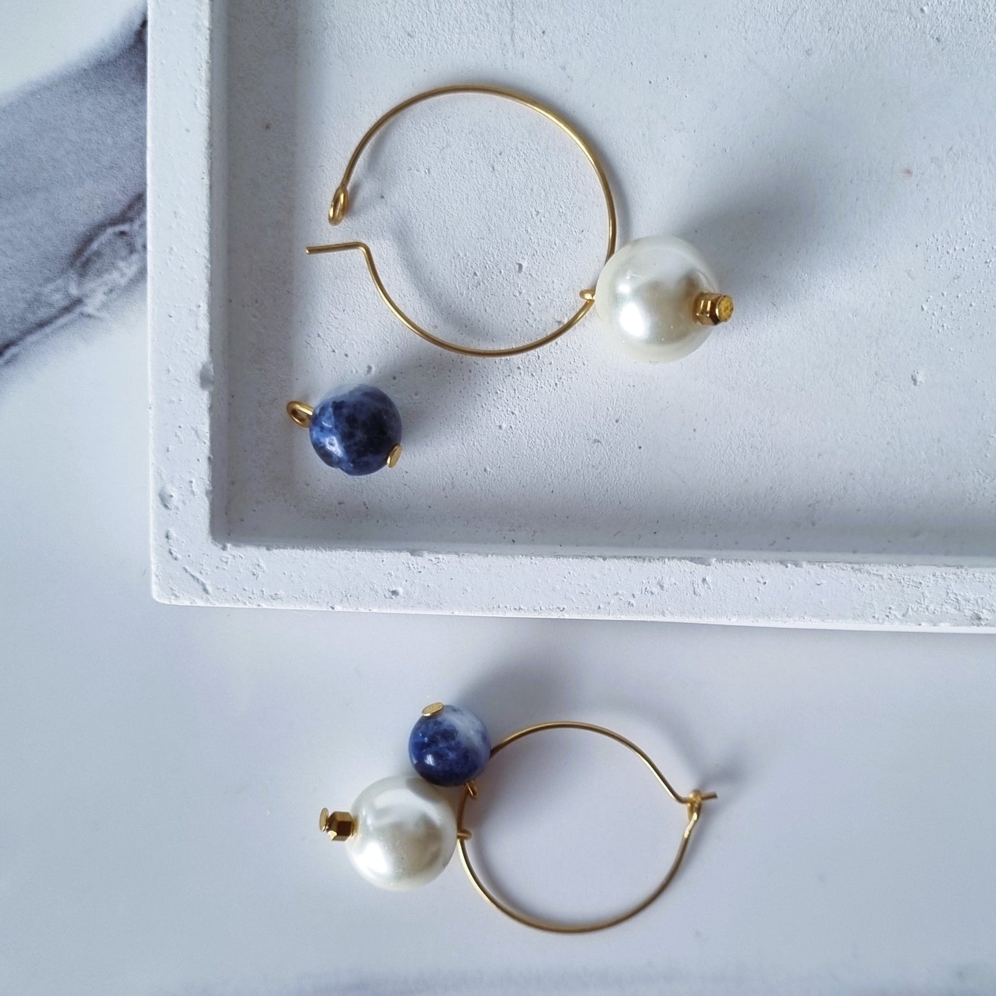 Blue agate earrings
