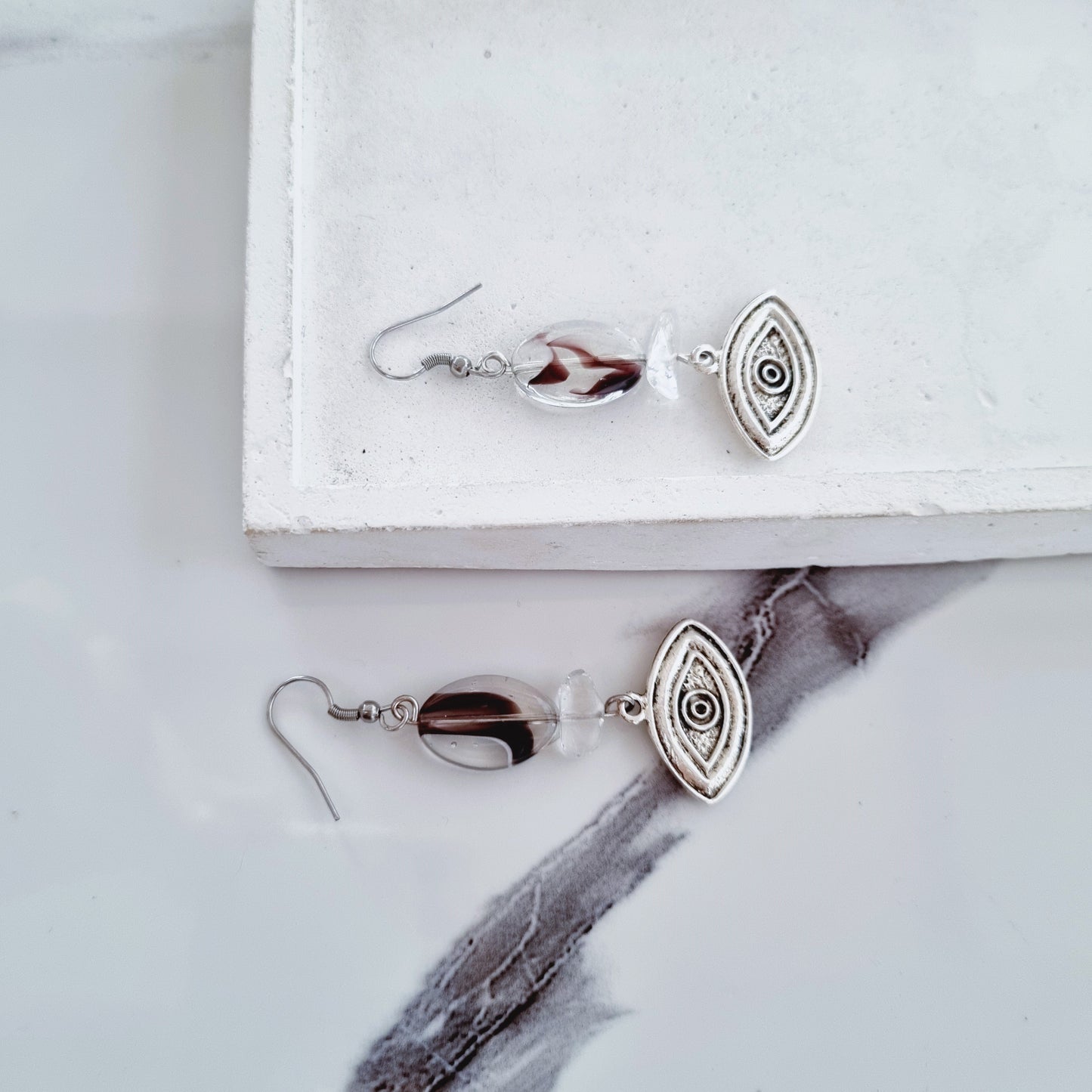 Silver eye earrings 2