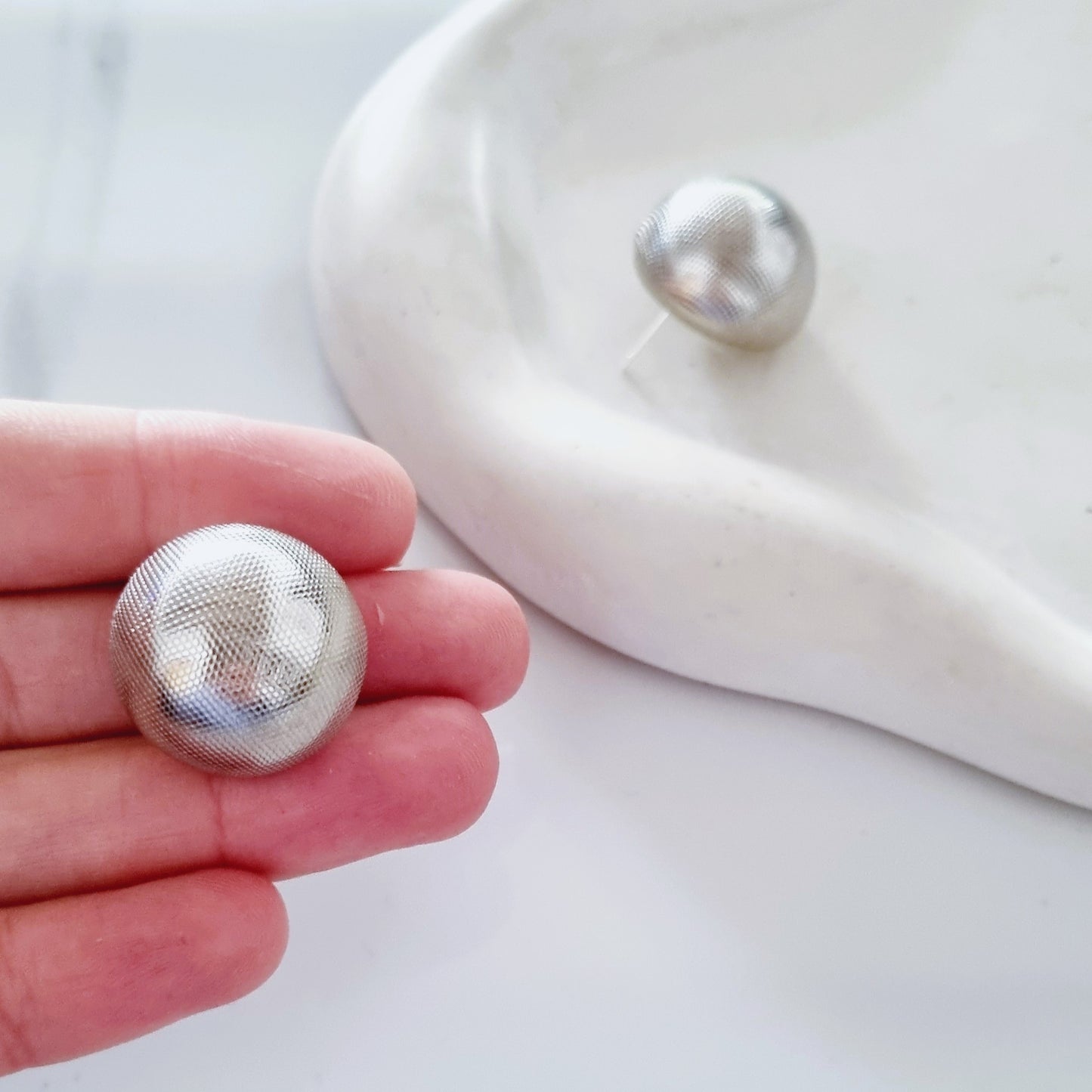 Vintage earrings - Silver speakers