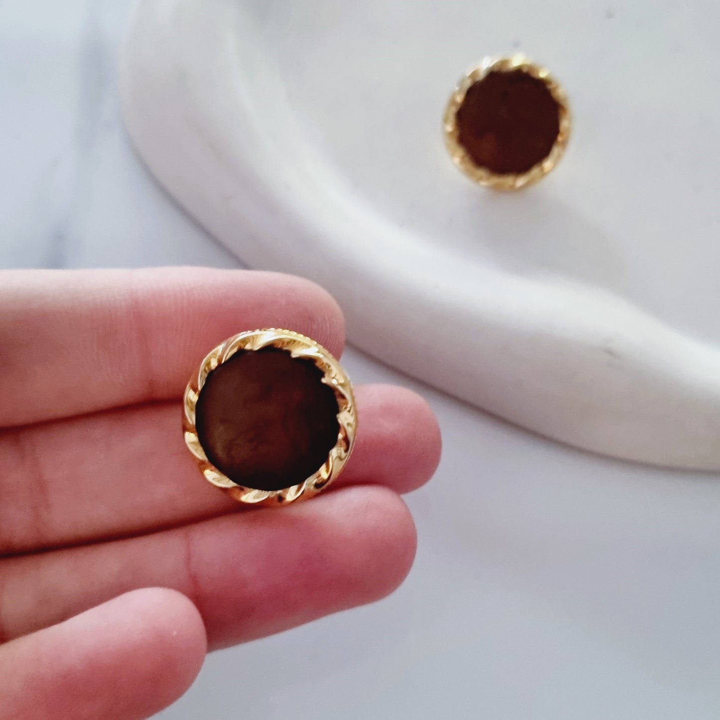 Vintage earrings - Brown/gold
