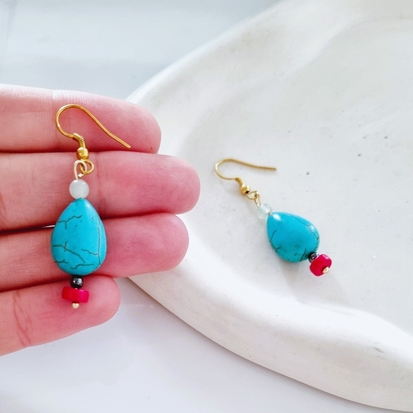 Blue drops earrings