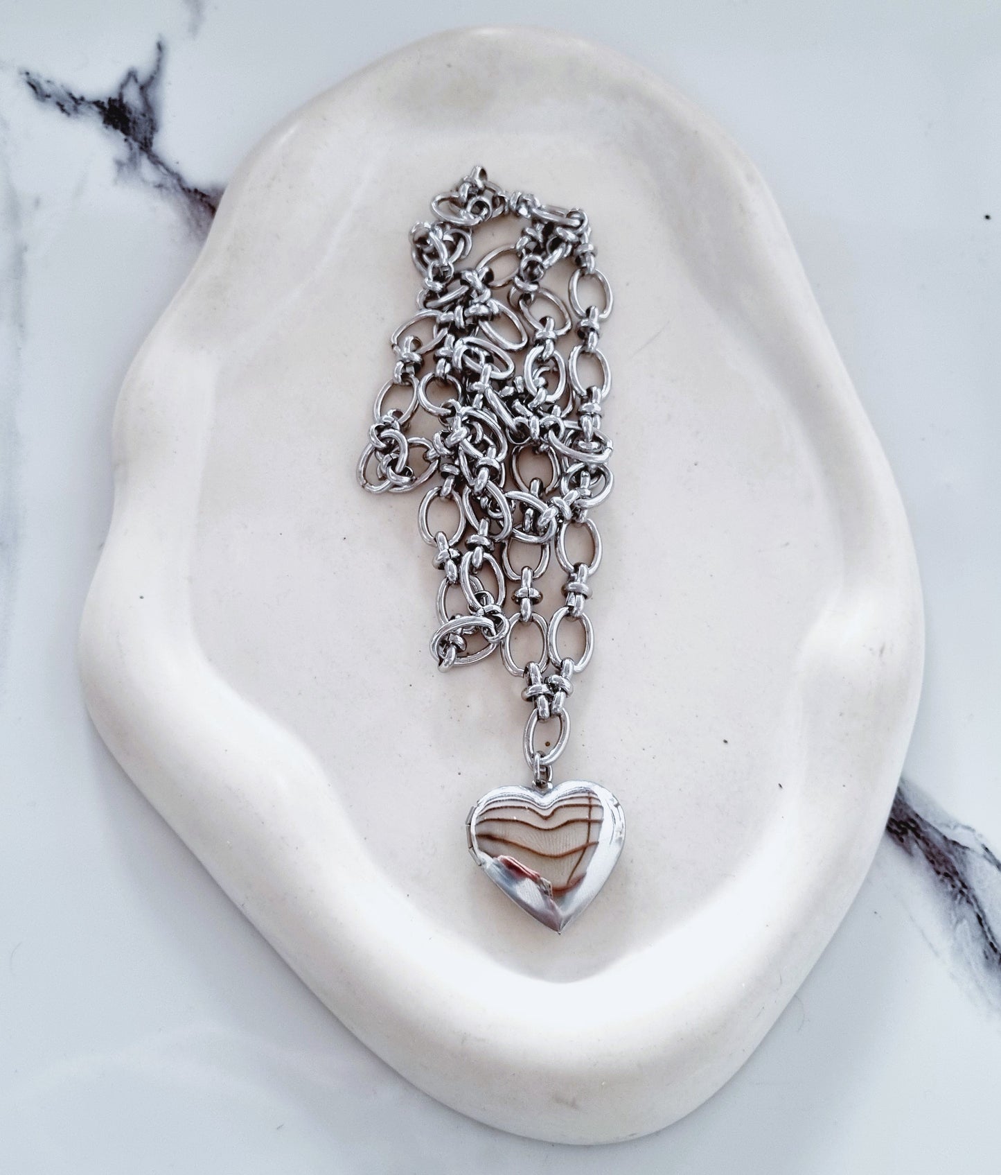 Silver heart locket