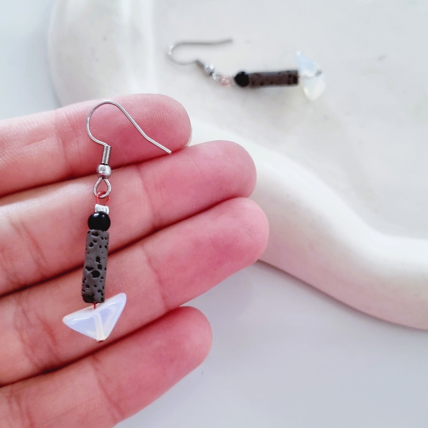 Grey hematite earrings