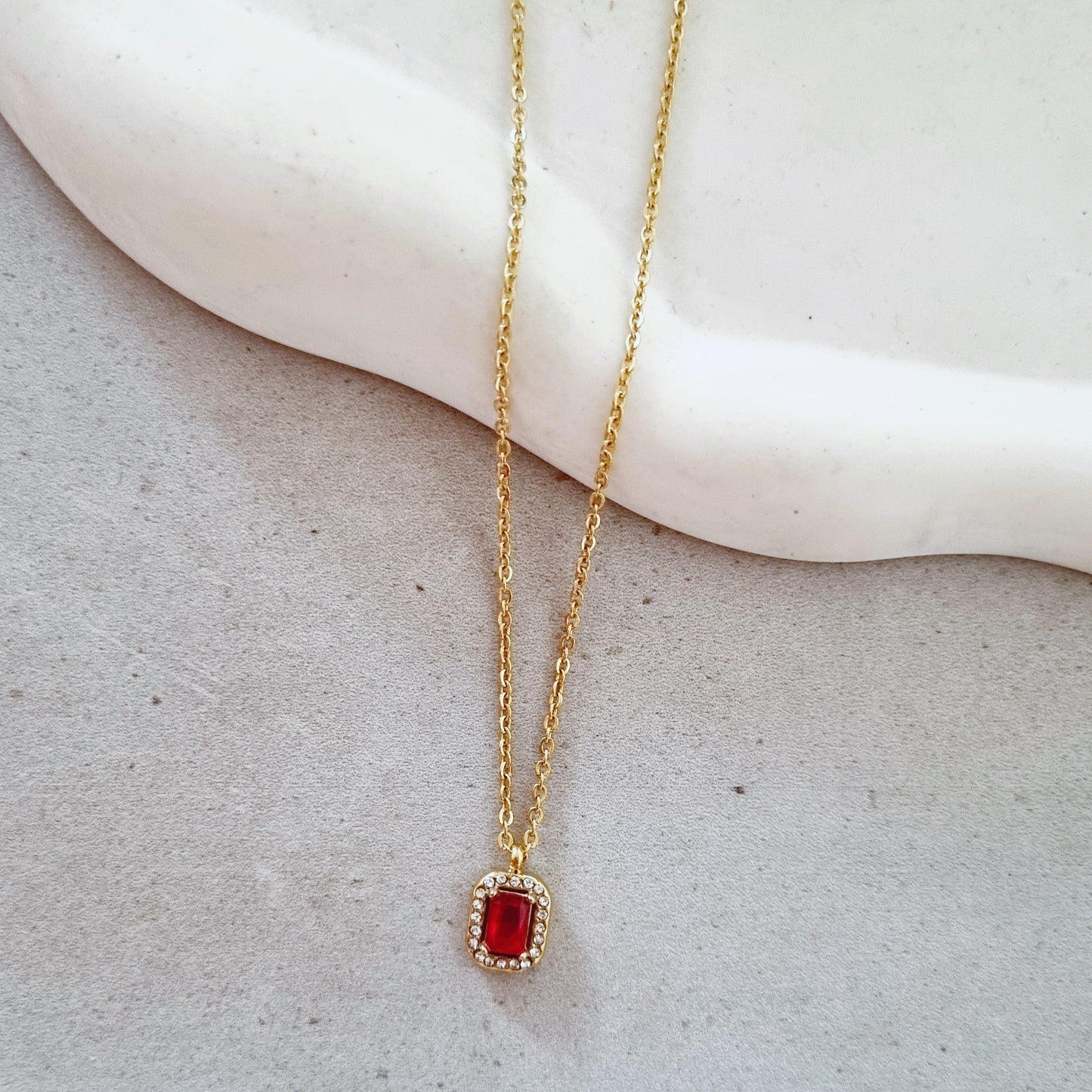 Red rosetta pendant