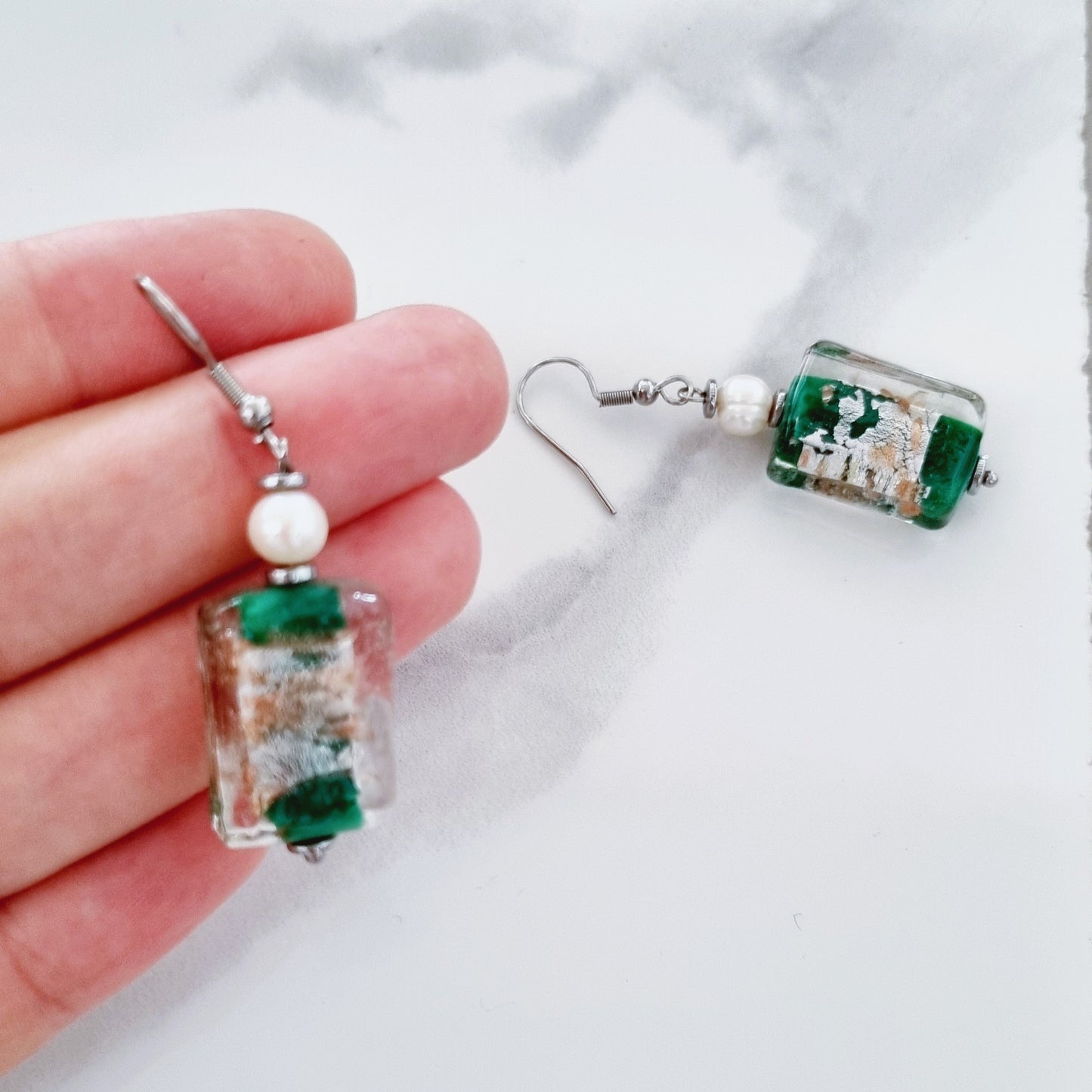 Klimt green earrings