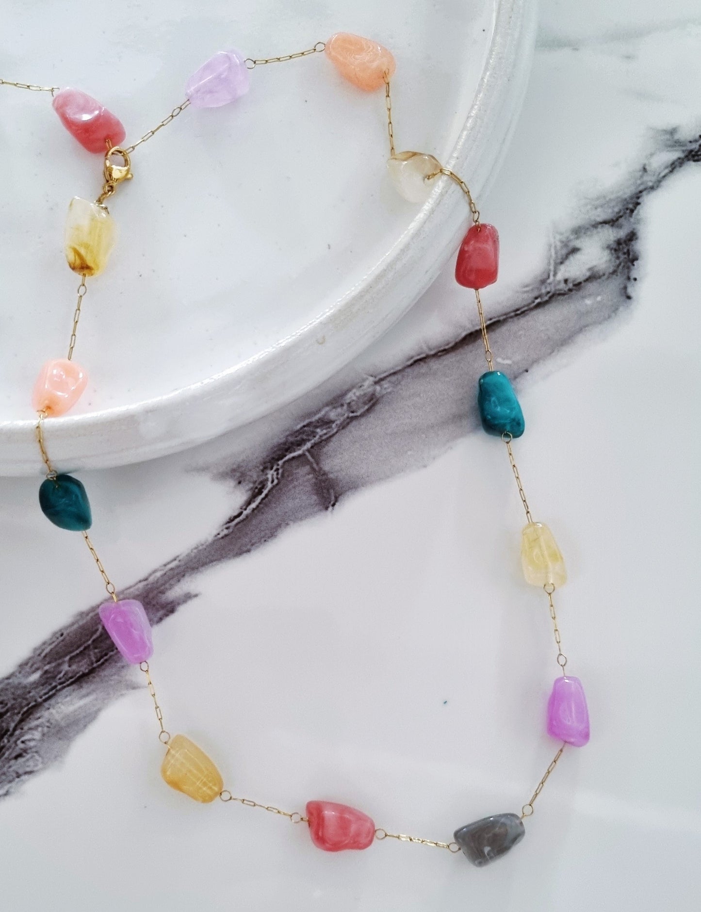 Colorful rosario necklace