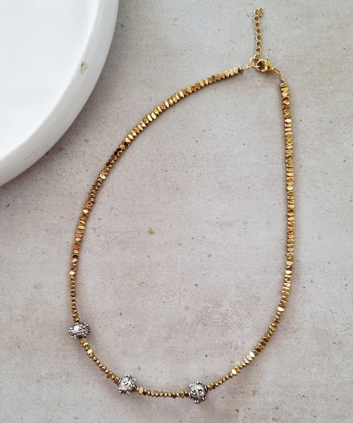 Gold hematite & vintage