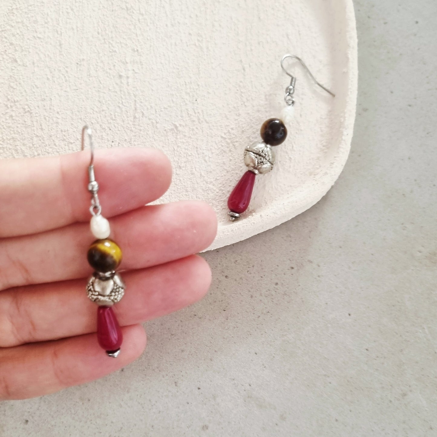 Boho bordeaux - Earrings
