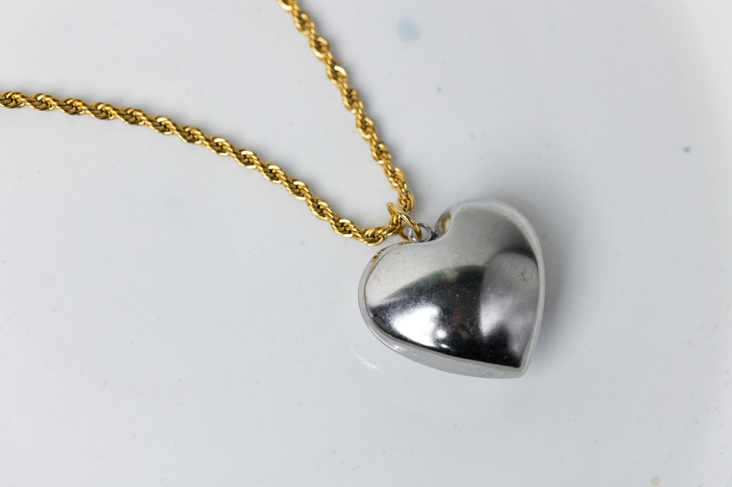 Big silver heart neckalce