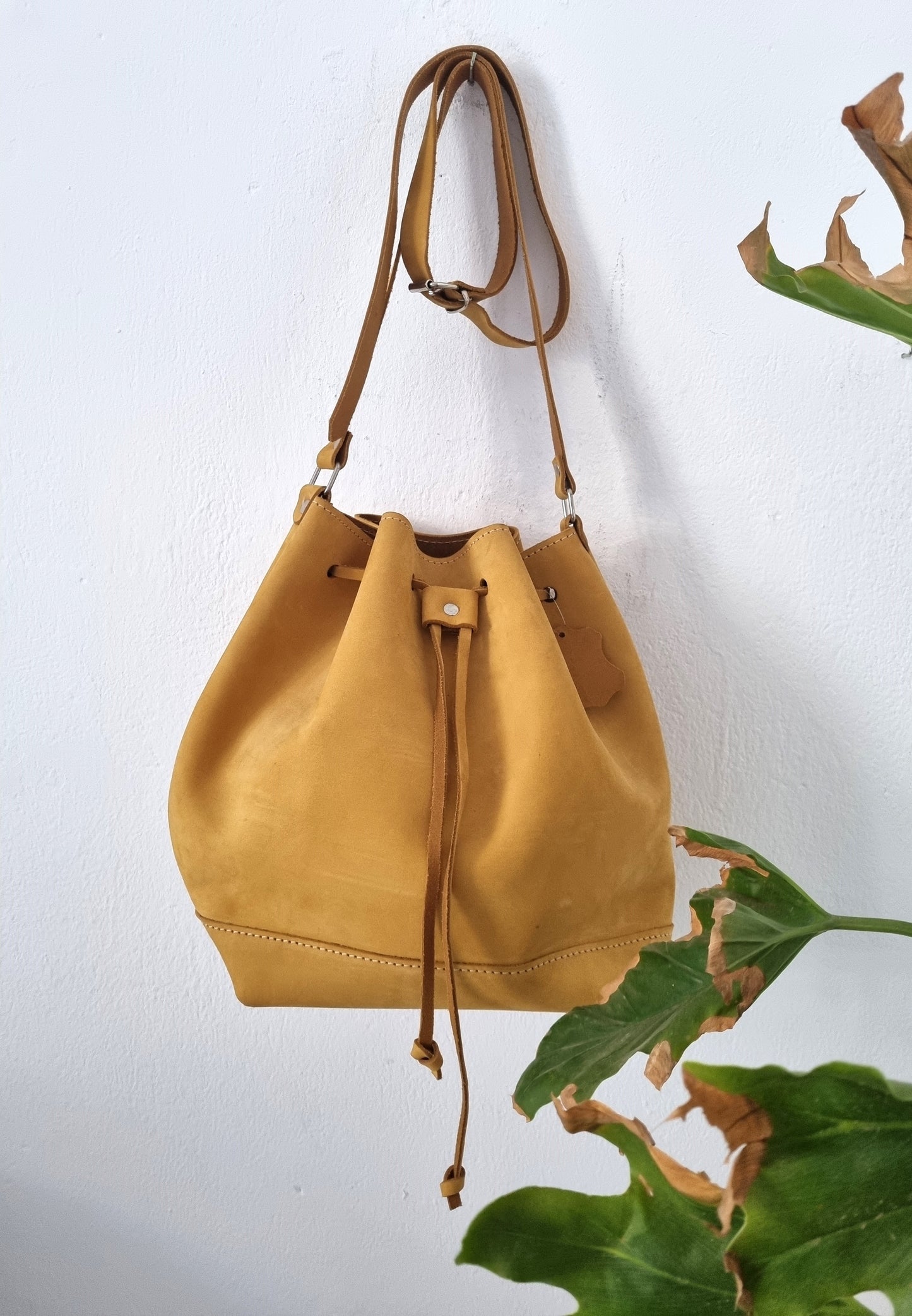 Sunny yellow suede bag