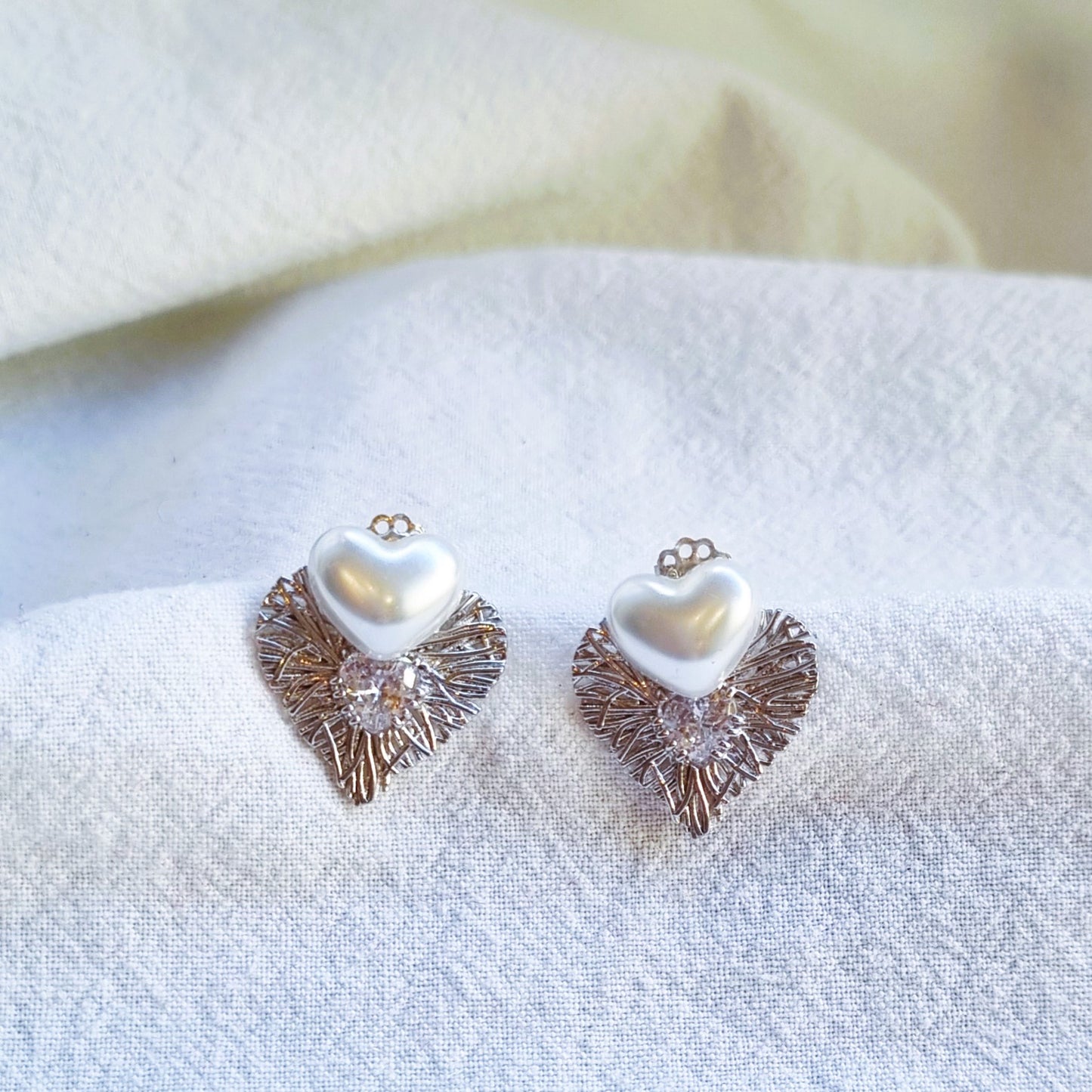 Silver hearts earrings