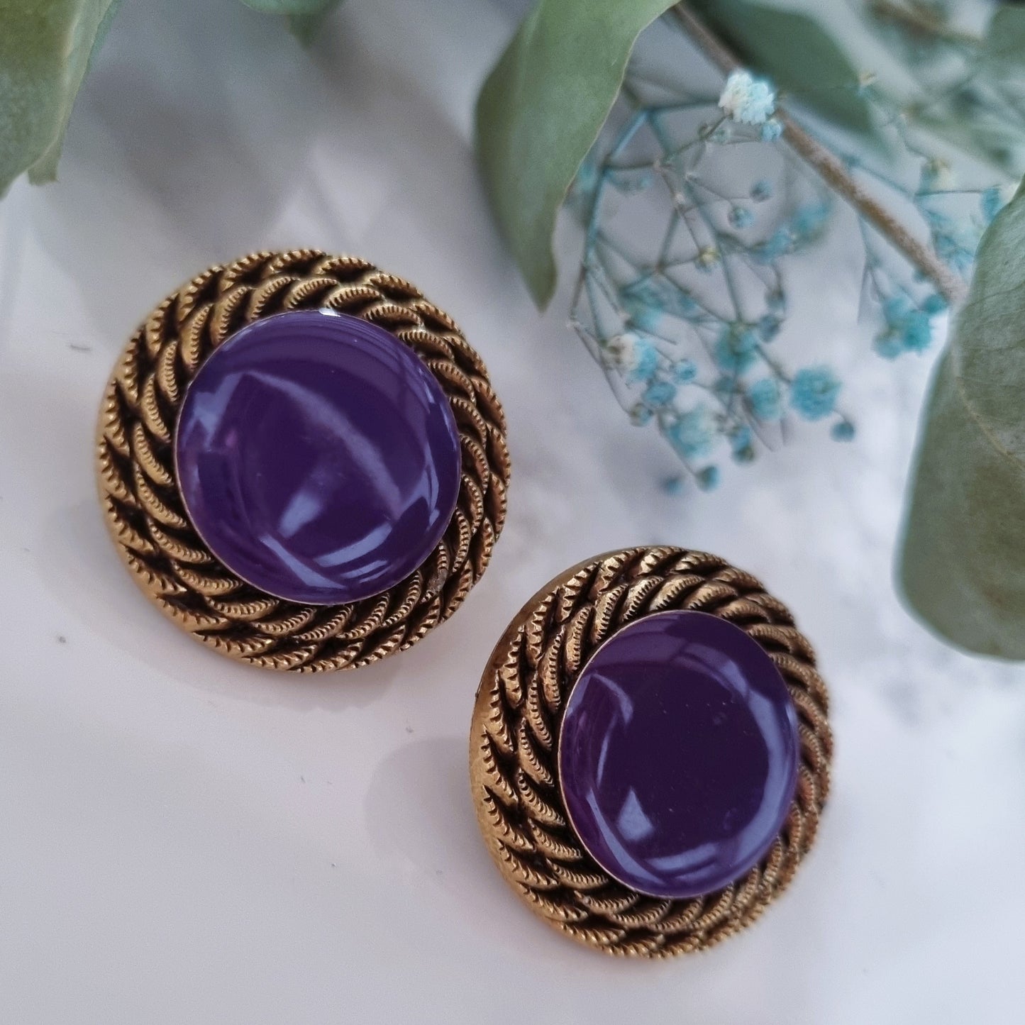 Vintage earrings - Purple