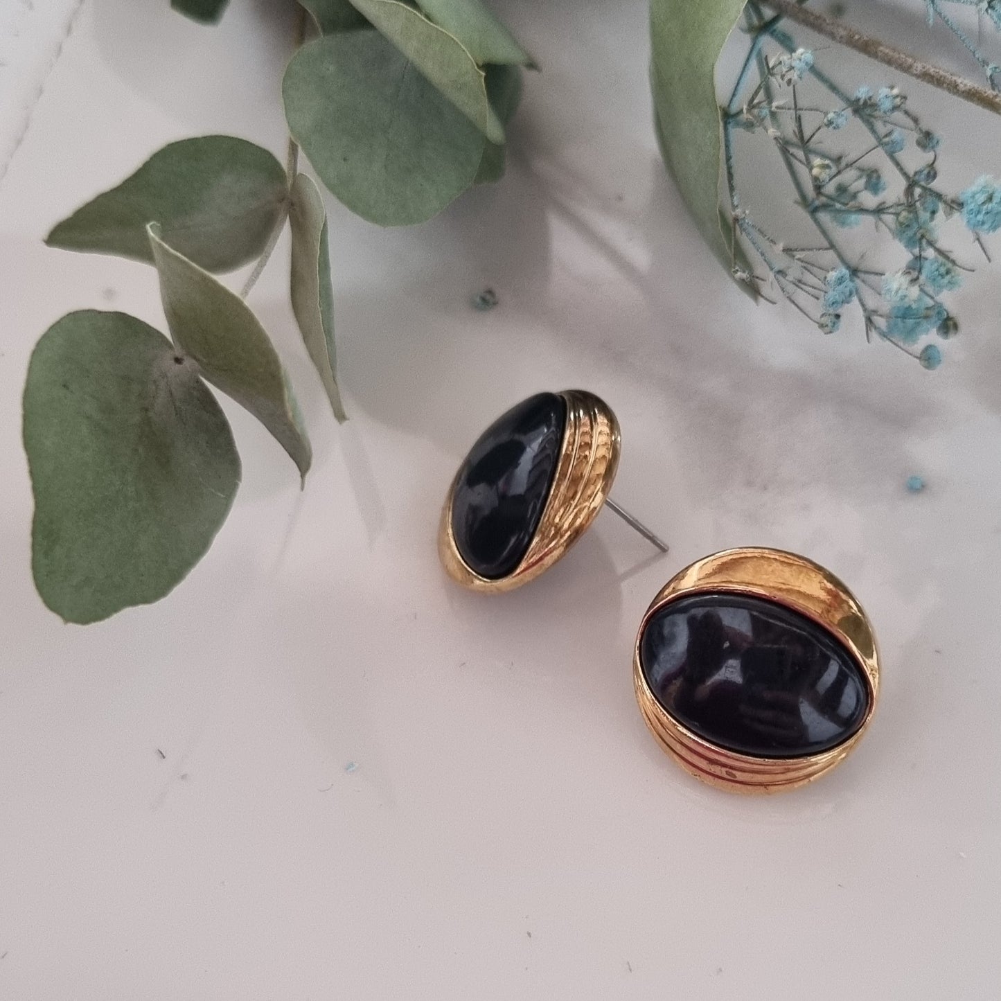 Vintage earrings - Black/gold