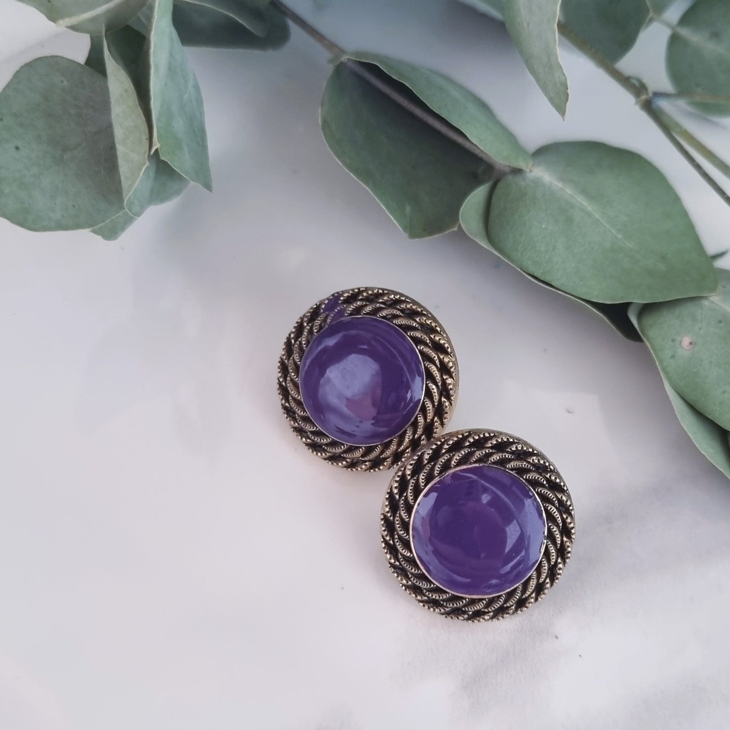 Vintage earrings - Purple