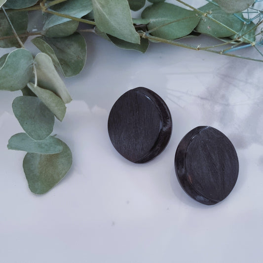 Vintage earrings - Black oval