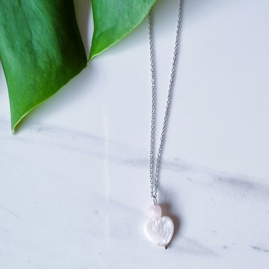 White heart necklace