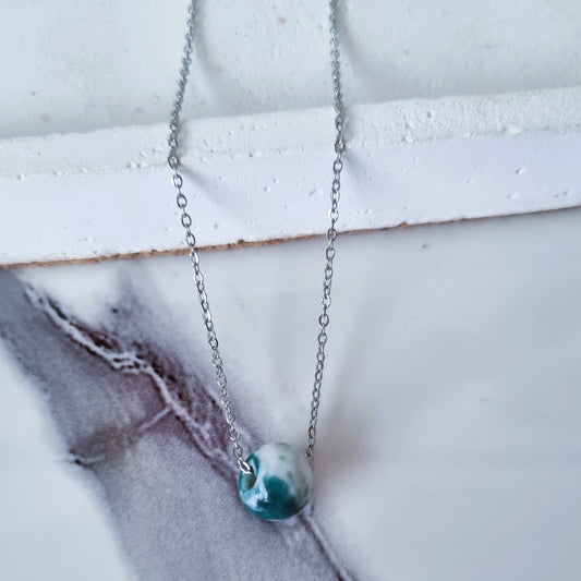 Ceramic green necklace