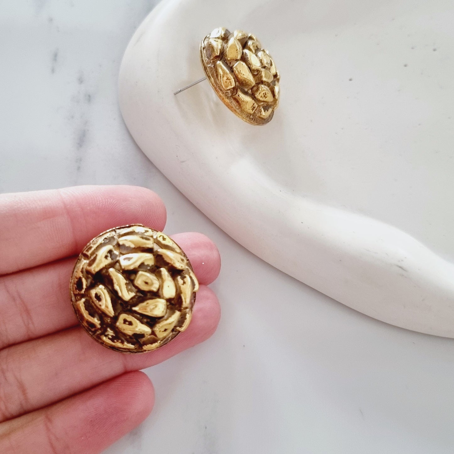 Vintage earrings - Gold pines