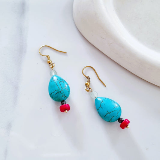 Blue drops earrings