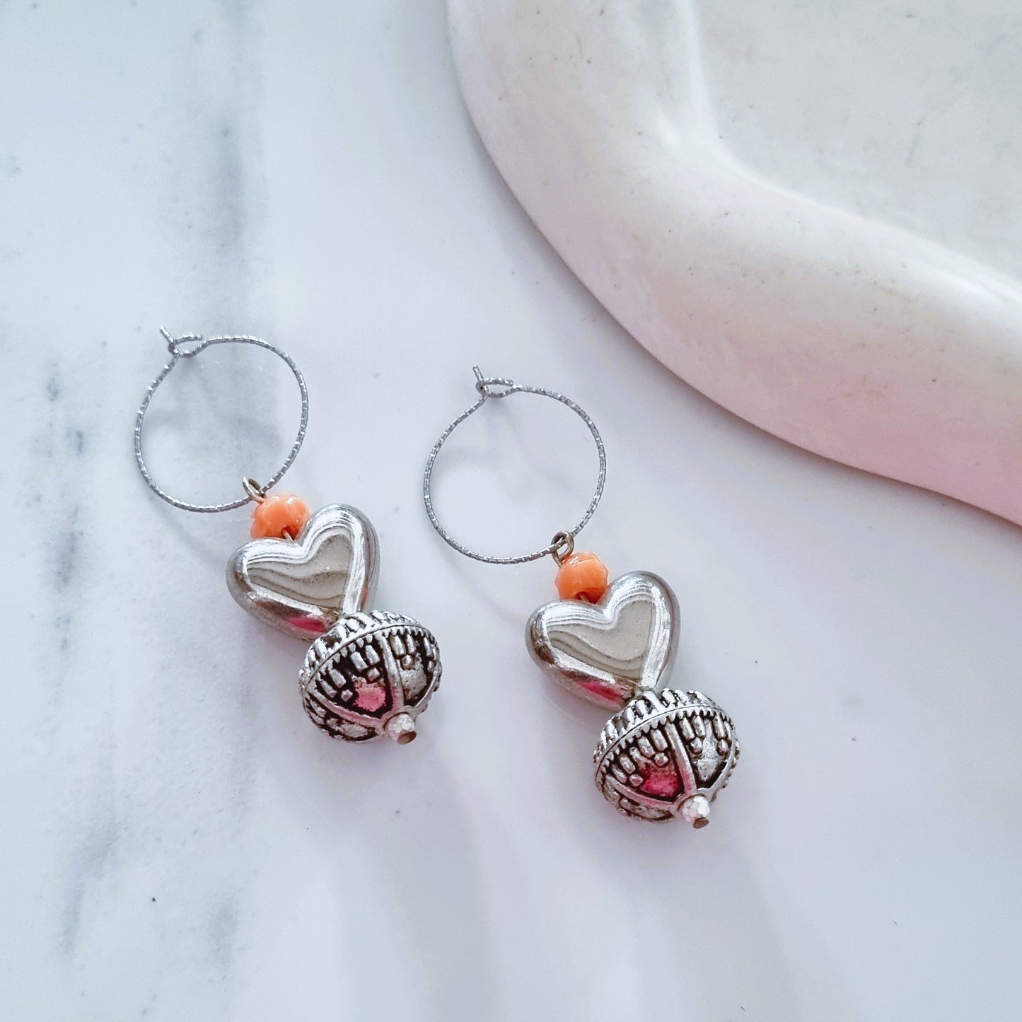 Silver hearts earrings n.2