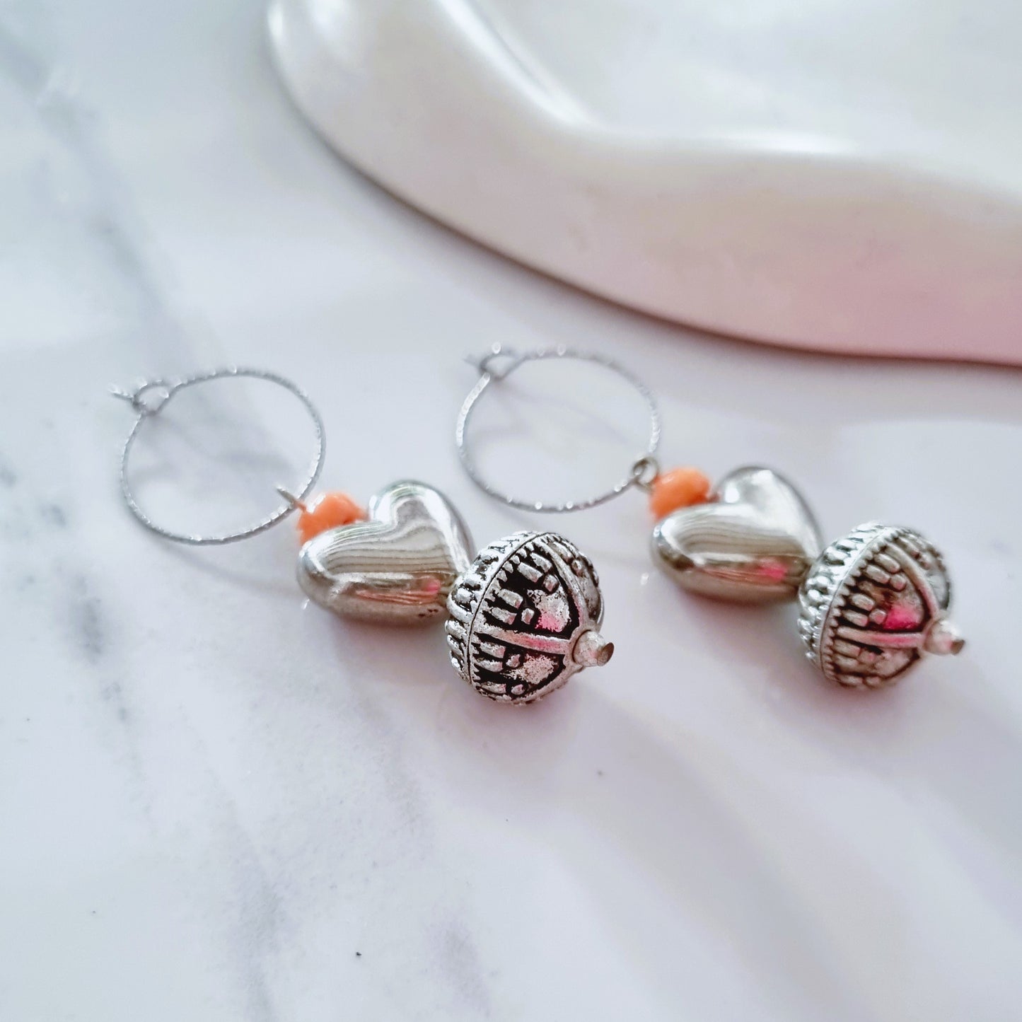 Silver hearts earrings n.2