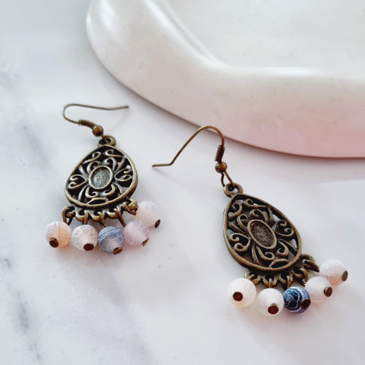 Boho earrings (purple)