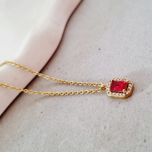 Red rosetta pendant