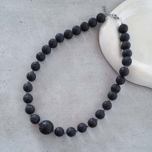 Black lava necklace