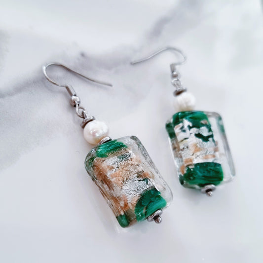 Klimt green earrings
