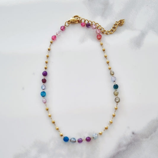 Agate rosario anklets