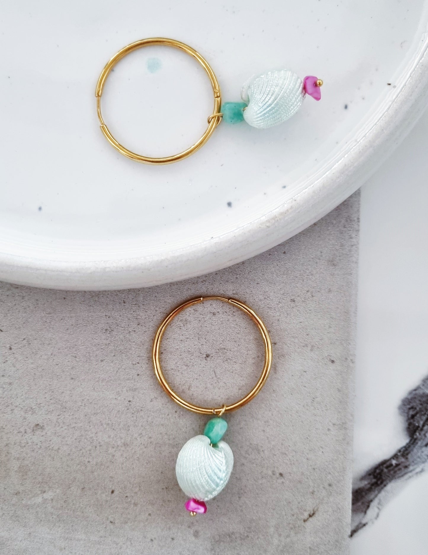 Mint shells earrings