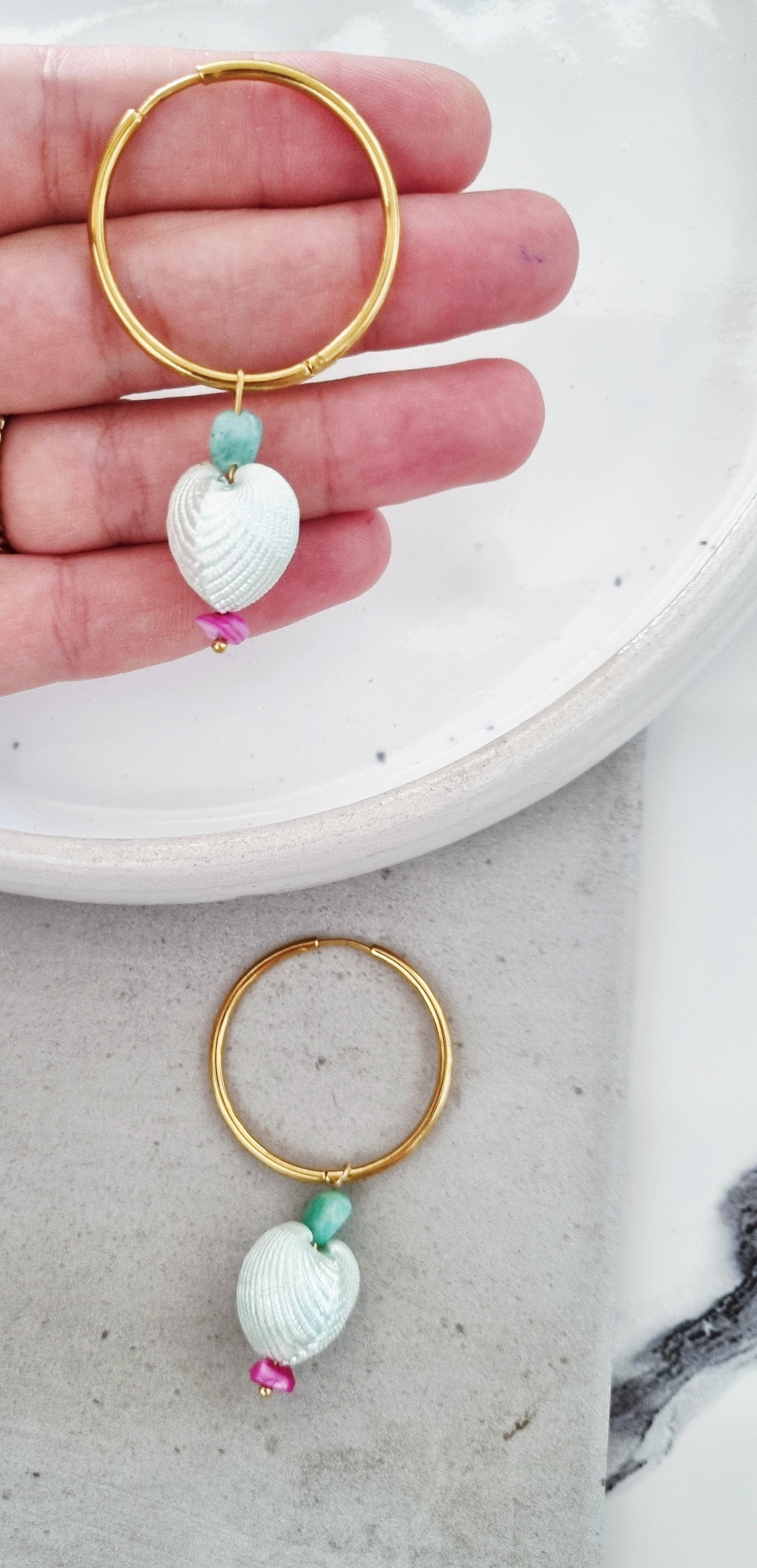 Mint shells earrings