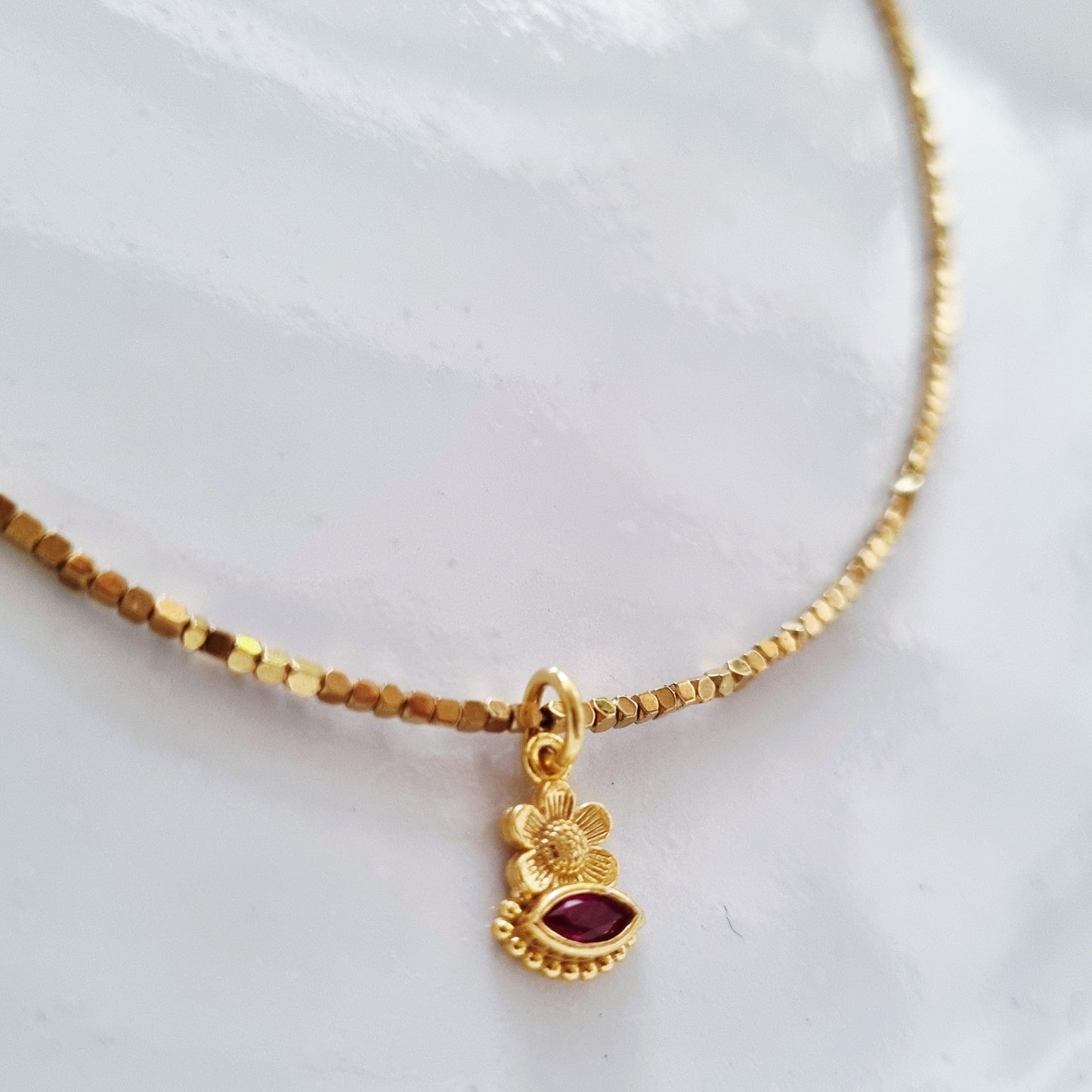 Sapphire on hematite