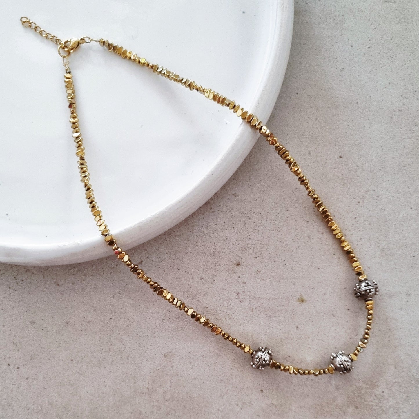 Gold hematite & vintage