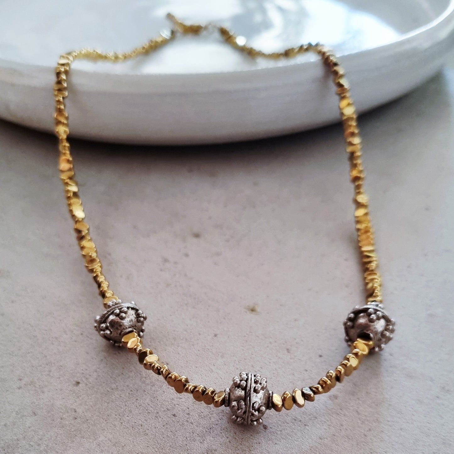 Gold hematite & vintage