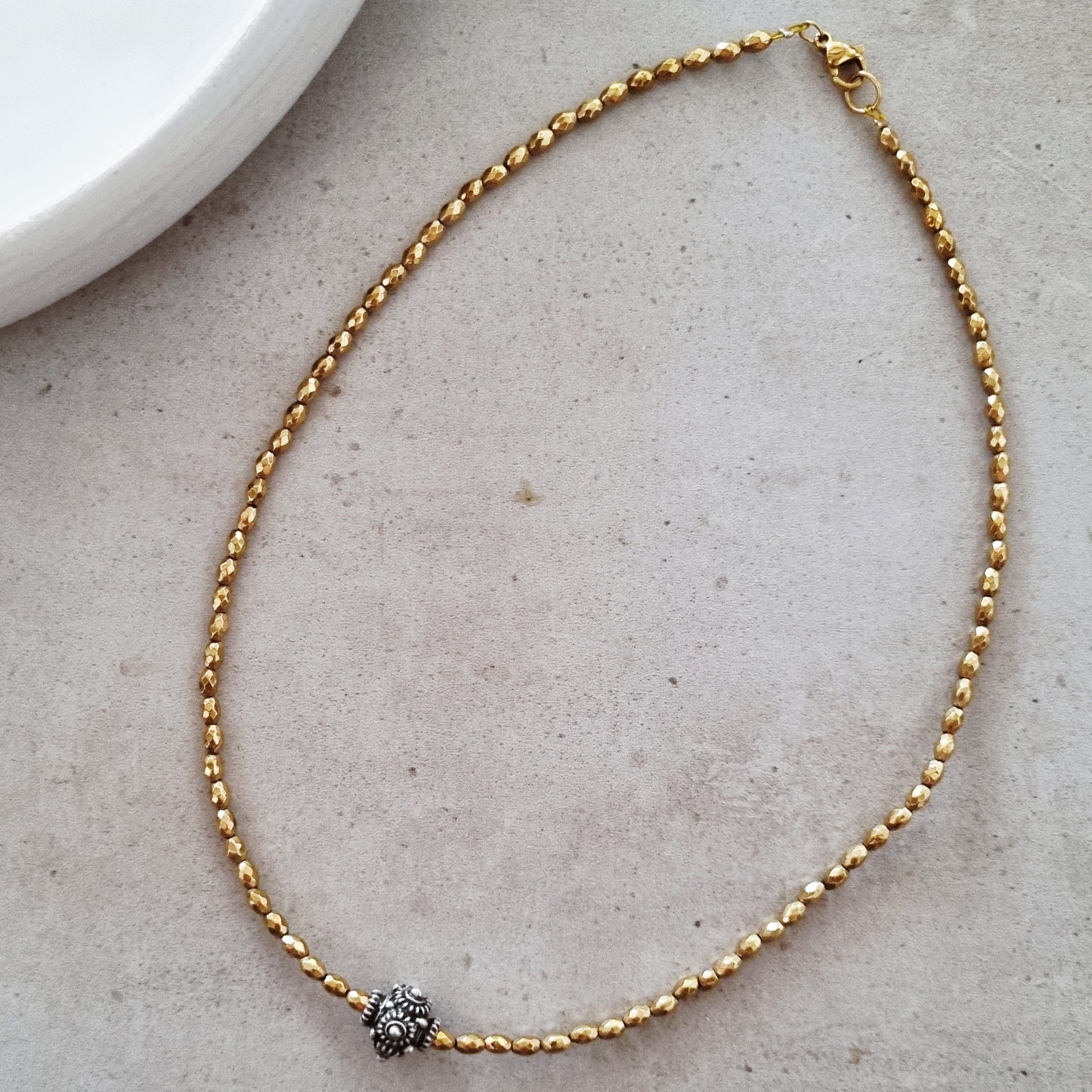 Hematite & vintage bead