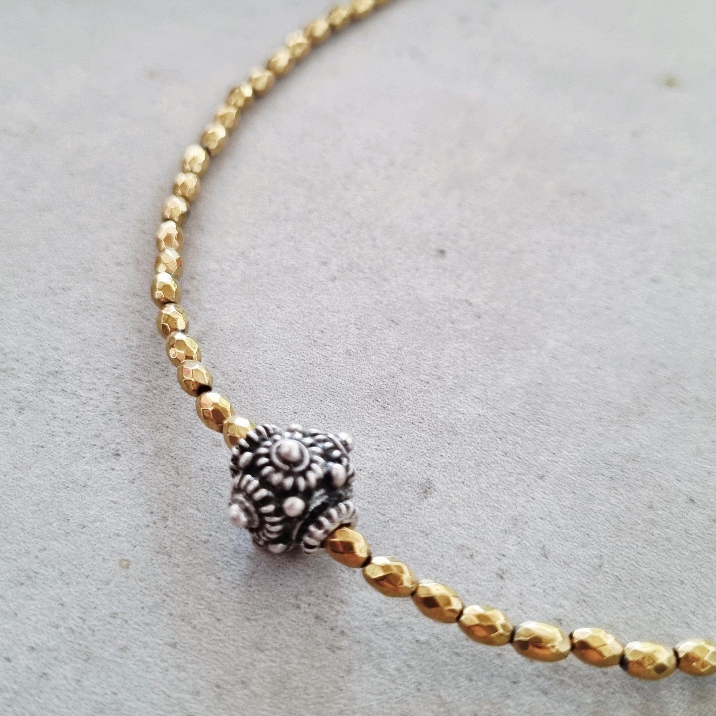 Hematite & vintage bead