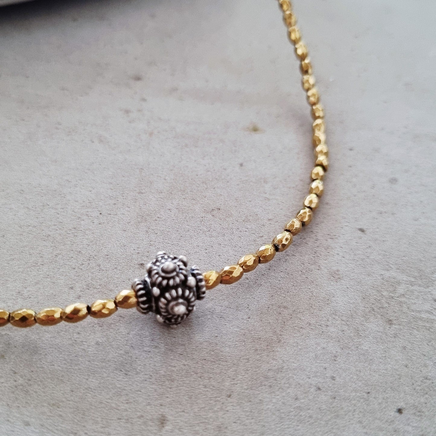 Hematite & vintage bead