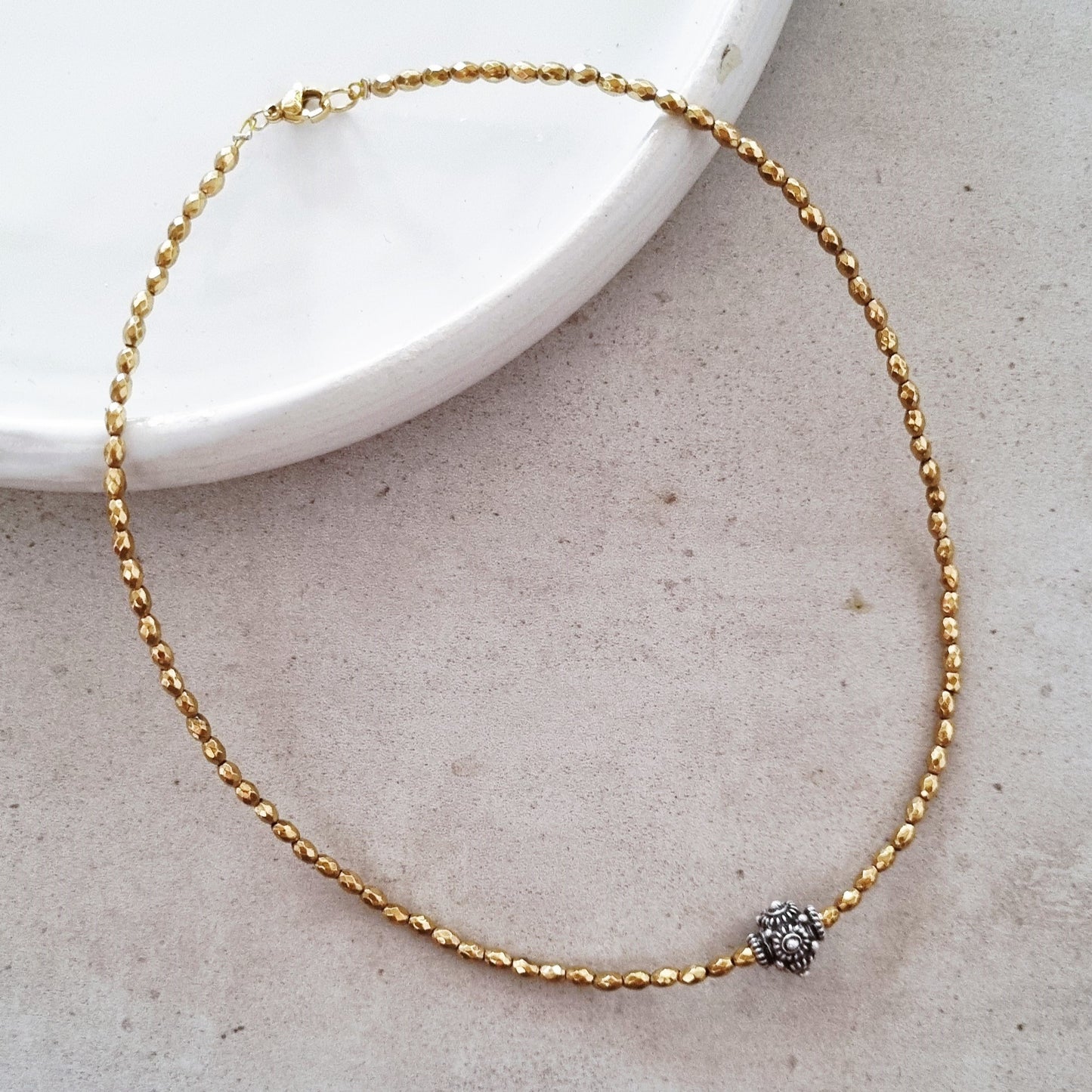 Hematite & vintage bead