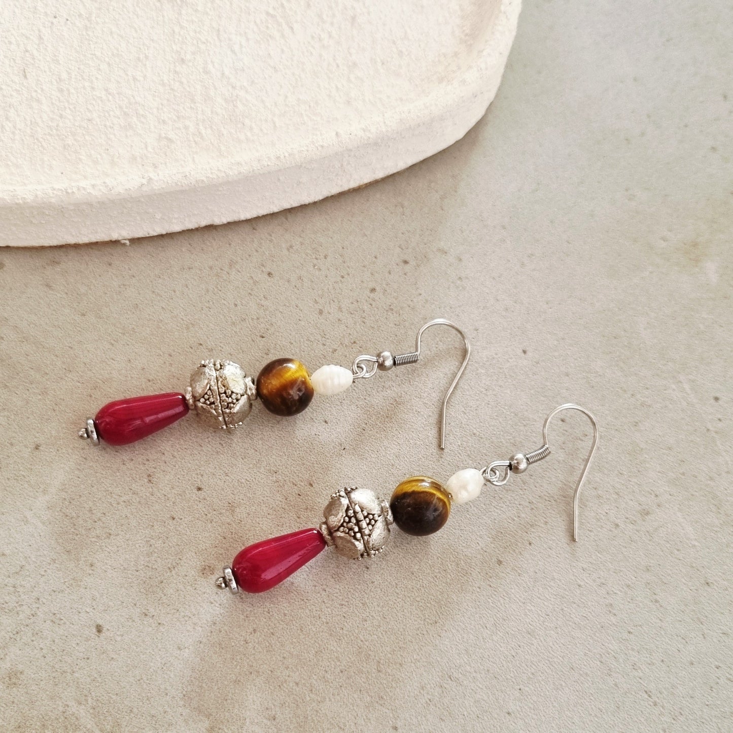 Boho bordeaux - Earrings