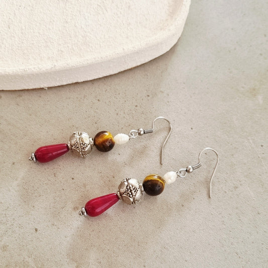 Boho bordeaux - Earrings