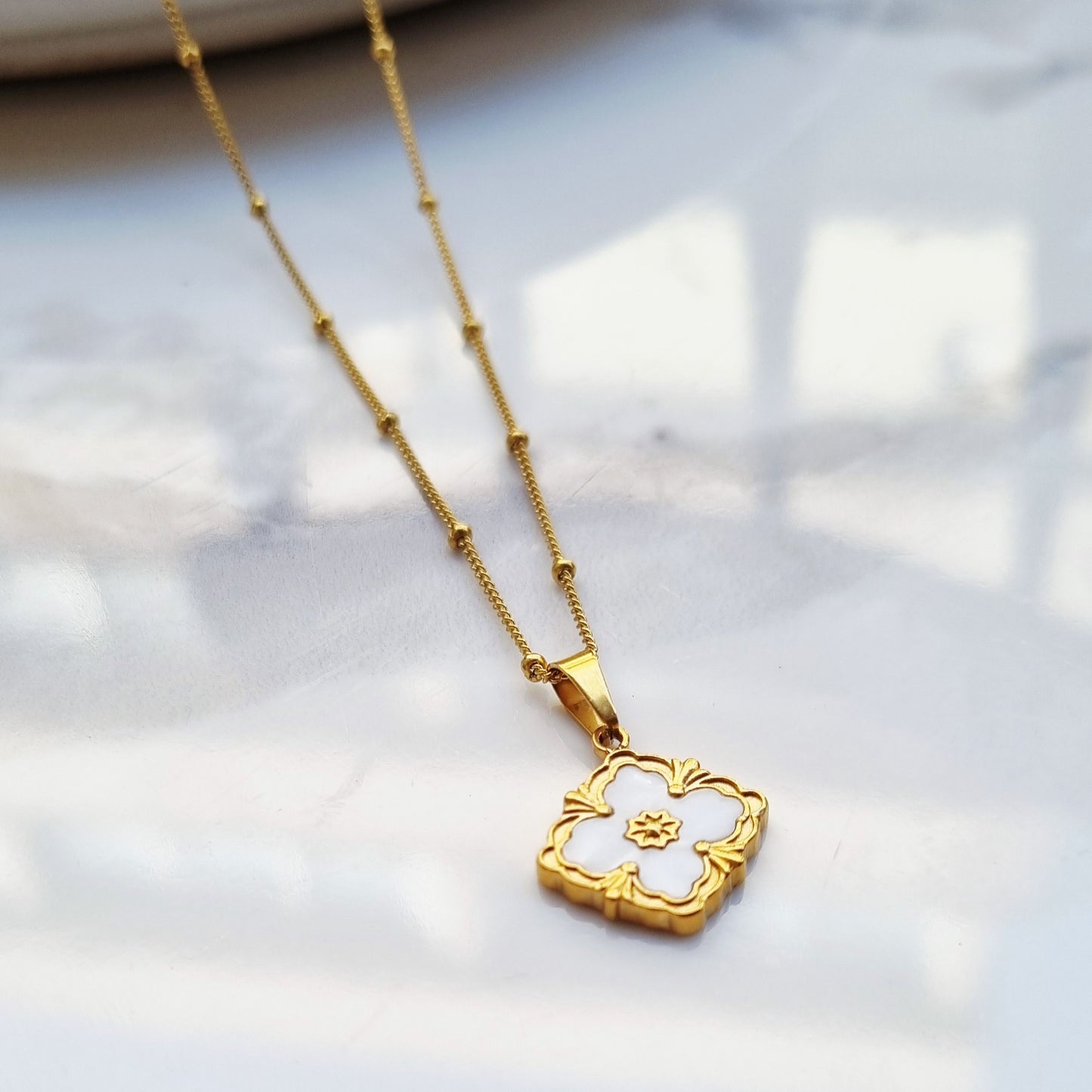 White Flower Necklace