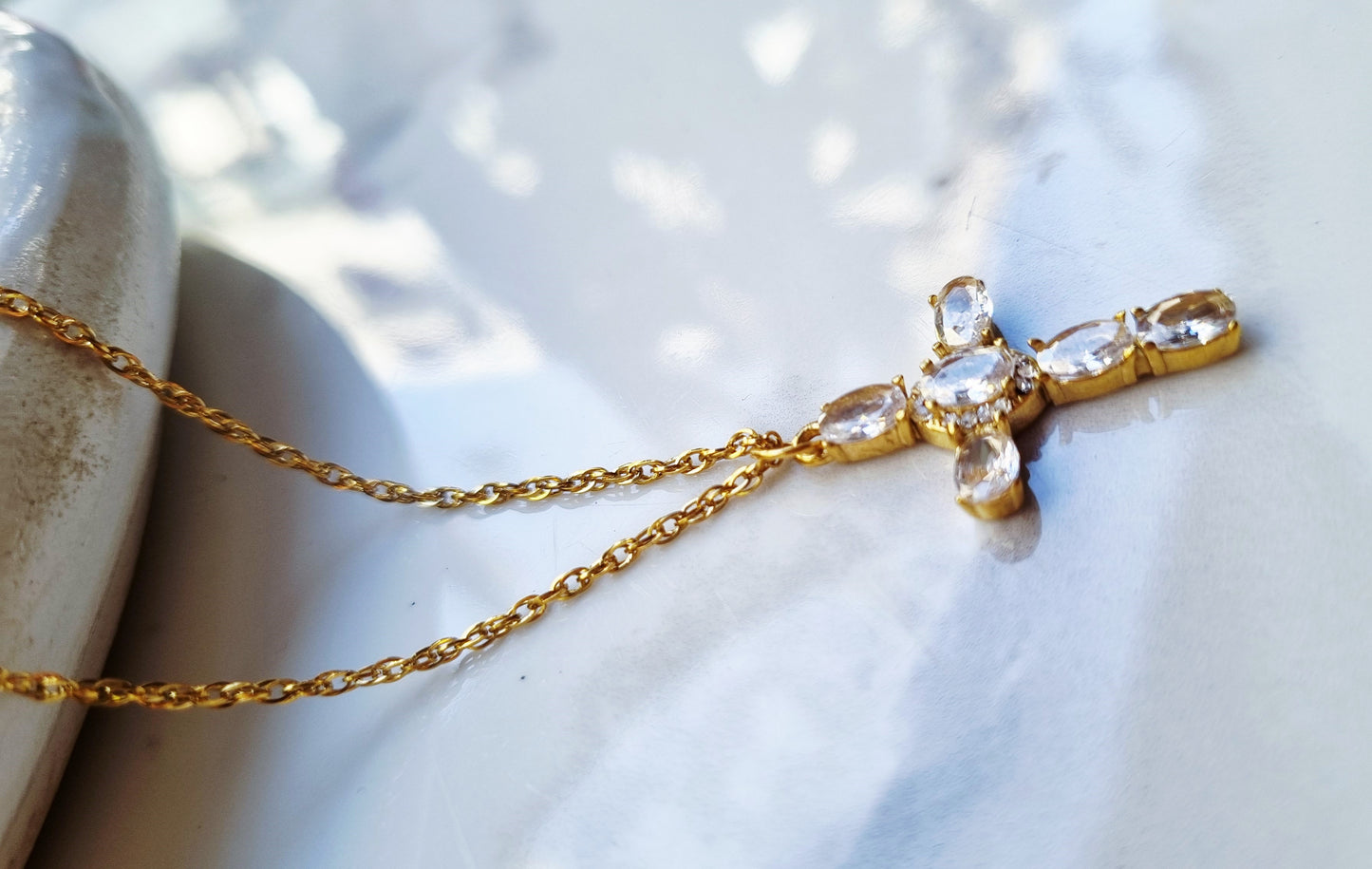 Clear Cross Necklace